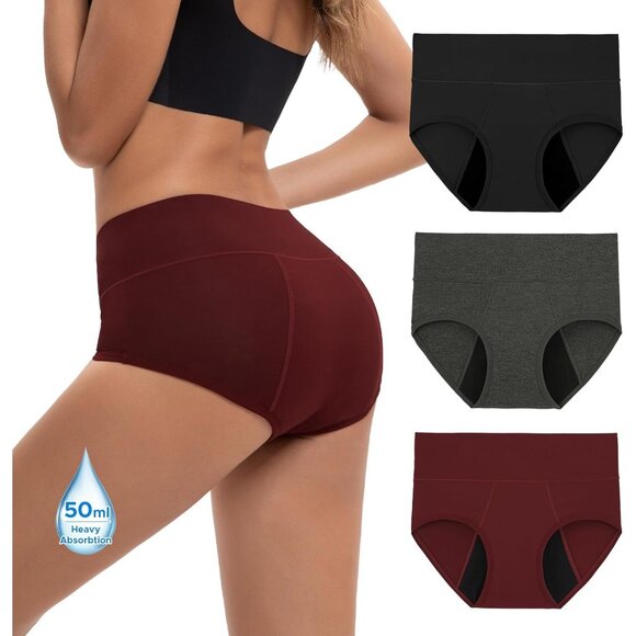 ⚡Women’s Period Panties High Waist Leakproof Underwear Heavy Flow Absorption 5 - Picture 1 of 6